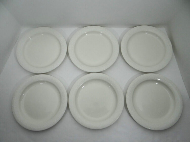Read more about the article Arabia Finland Arctica Troikka Salad Plates Set of 6 Embossed Rim