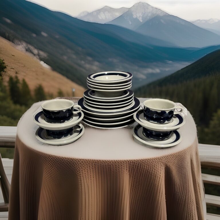 Read more about the article Set Of 20 Arabia of Finland ANEMONE BLUE  5 Piece Place Setting