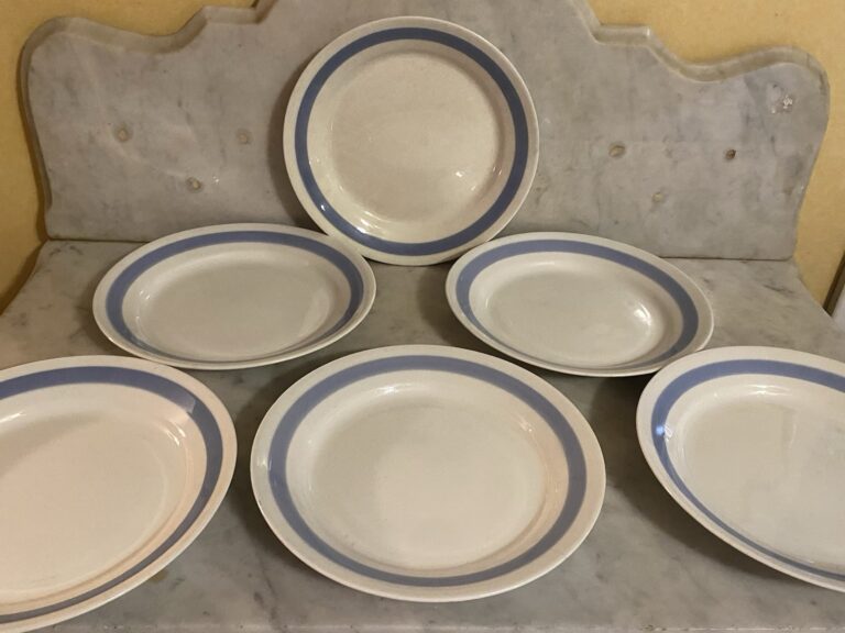 Read more about the article ARABIA FINLAND RIBBONS BLUE SALAD/BREAD PLATE SET OF 6 Is Details