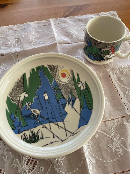 Read more about the article ARABIA Moomin Limited 2001 Children’s Set Moomin Valley Comet Cup and Plate #W1222