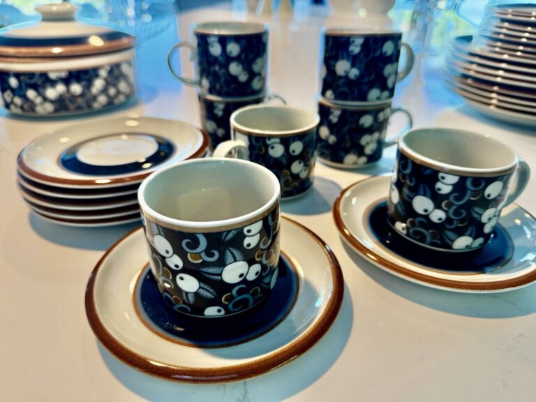 Read more about the article Arabia Finland Taika Mustikka (Magic Blueberry) 7 – Cup and Saucer Mint Condition