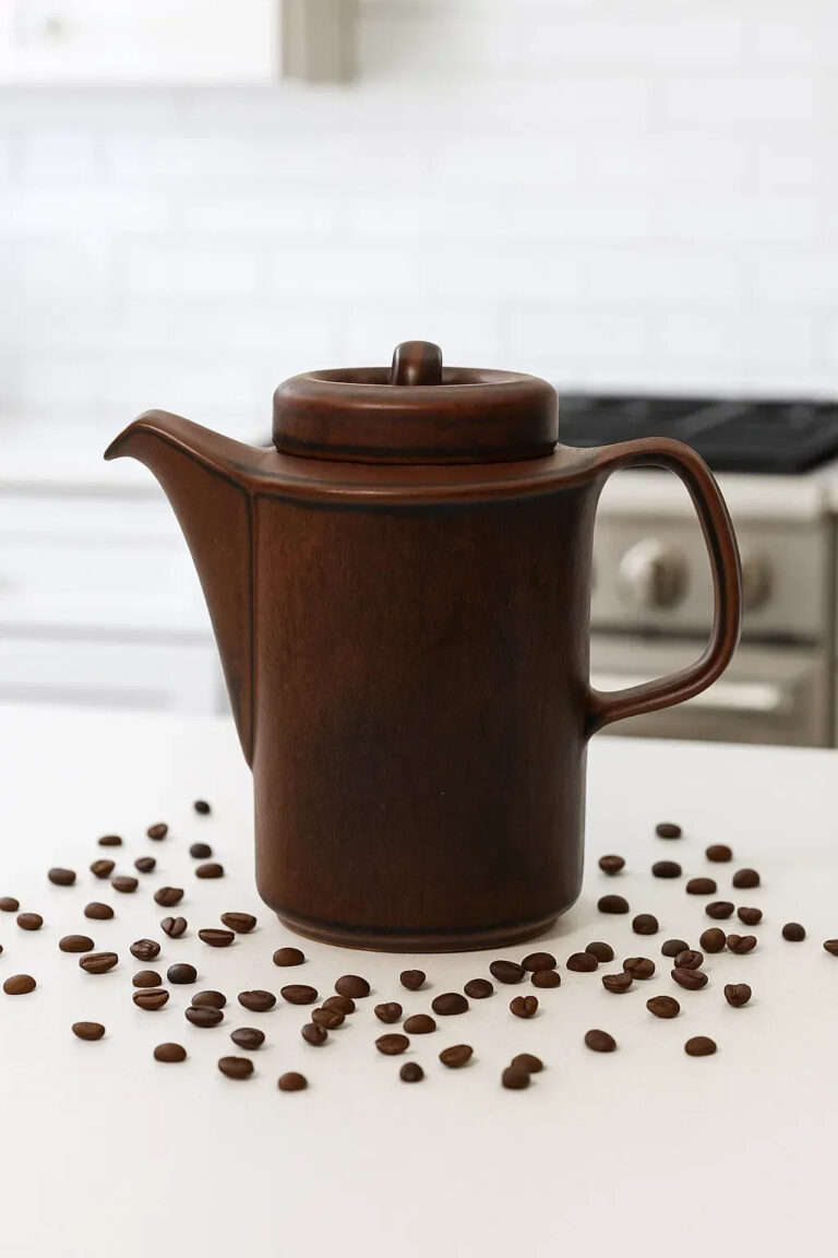 Read more about the article Vintage Arabia Of Finland Ruska Coffee Pot and Lid By Ulla Procope Brown Ceramic 1