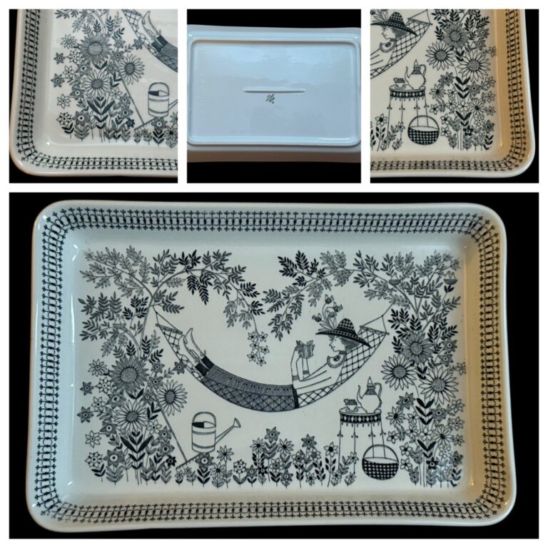 Read more about the article Vintage 1950s Arabia Emilia Rectangle Platter 12”x8 1/4” Made In Finland HTF